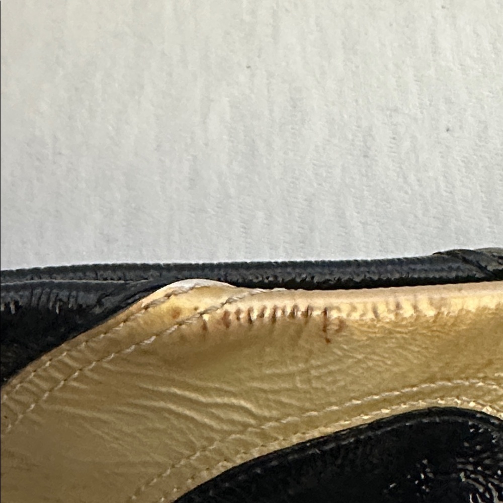 Coach Vintage “C” Signature Inlaid Black Gray Gold Patent Leather Peyton Tote - Picture 8 of 16